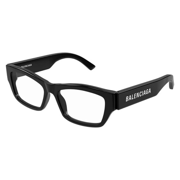 New Authentic  BALENCIAGA Black Square BB0377O 001 Glasses Women - Picture 1 of 5